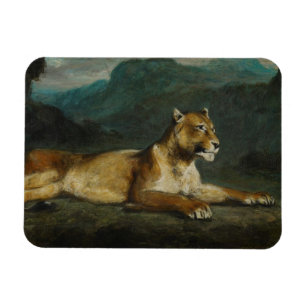 Ímã Leoa que reclina, c.1855 (óleo no painel)