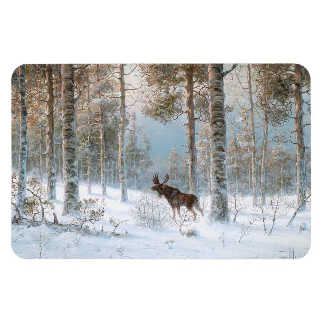 Ímã Leodinovich: Elk na floresta (Horizontal)