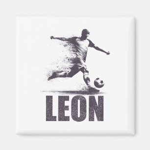 Imã Leon Futebol Meninos Nome Personalizado Leon