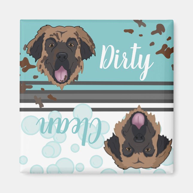 Imã Leonberger Dirty/Lava-Louça Limpa (Frente)