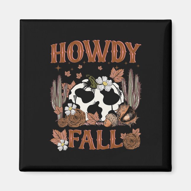 Imã Leopard Howdy Fall Western Pumpkin outono Tha (Frente)