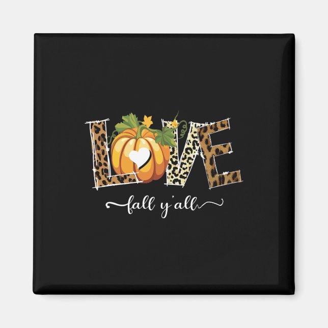 Imã Leopard Love-fall Y'all Pumpkin 1 (Frente)