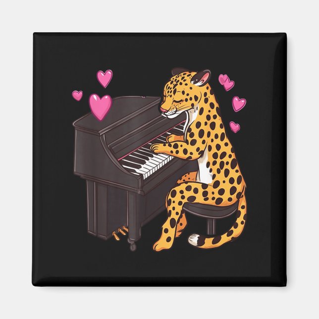 Imã Leopard Playing Ano Valentines Day Funny Leopard  (Frente)