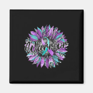 Imã Leopard Sunflower Warrior Teal E Purple Suicídio