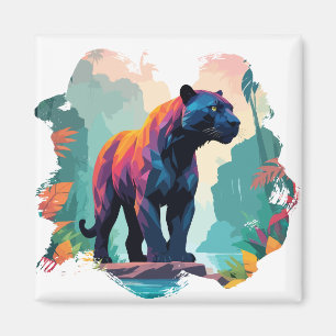 Imã Leopard Vetor Art Animal Na Natureza Majestosa