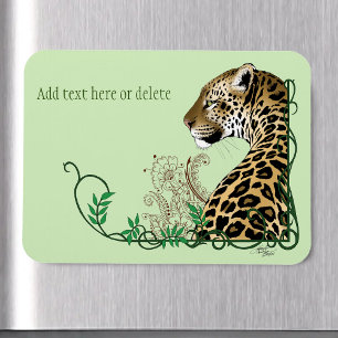 Ímã Leopard Wild Cat Henna Verde