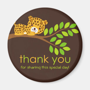 Imã Leopardo Bonito Obrigado Magnet