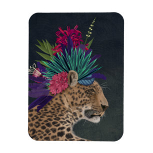 Ímã Leopardo com cabeça tropical