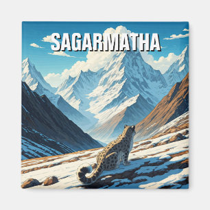 Imã Leopardo da neve no Parque Nacional de Sagarmatha