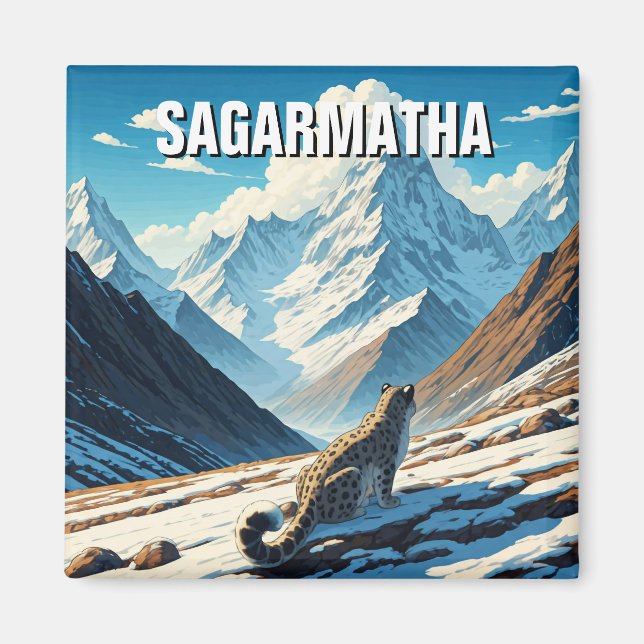 Imã Leopardo da neve no Parque Nacional de Sagarmatha  (Frente)