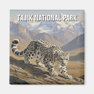 Imã Leopardo-das-neves no Parque Nacional do Tajique,