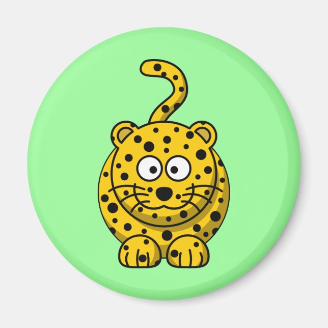 Imã Leopardo de Cartoon Bonito (Frente)