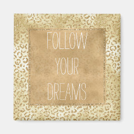 Imã Leopardo Glitter do Ombre Amarelo Dourado