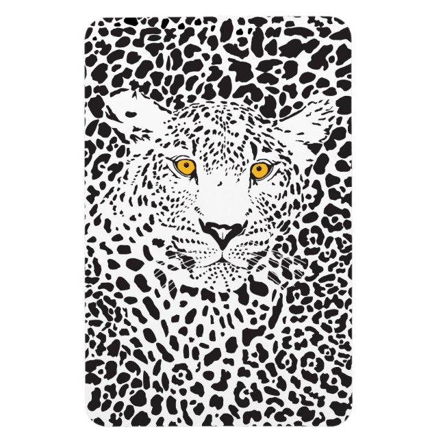 Ímã Leopardo Negro e Branco Camuflado em Padrões de Ma (Vertical)