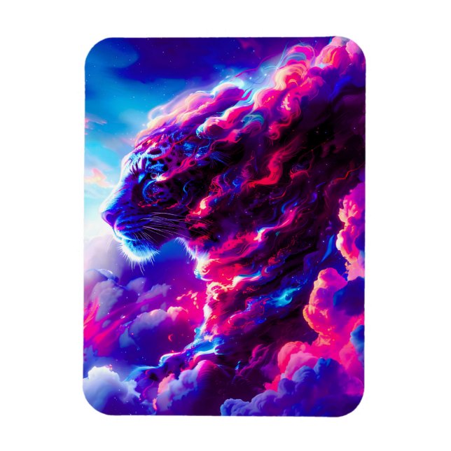 Ímã Leopardo Neon Cósmico Futurista (Vertical)