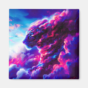 Imã Leopardo Neon Cósmico Futurista