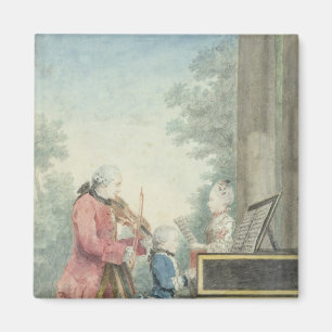 Imã Leopold Mozart e suas crianças Wolfgang