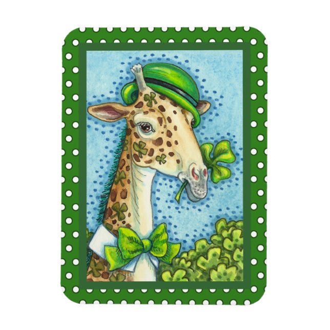 ÍMÃ LEPRECHAUN GIRAFFE, COLORFUL ST. PATRICK'S DAY (Vertical)