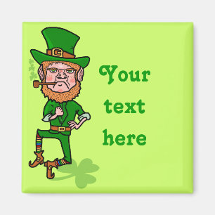 Imã Leprechaun irlandês afortunado irritado engraçad