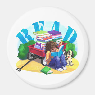 Imã LER Arte do Vagão do Livro
