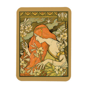 Ímã L'Ermitage Woman Field of Flowers French Nouveau