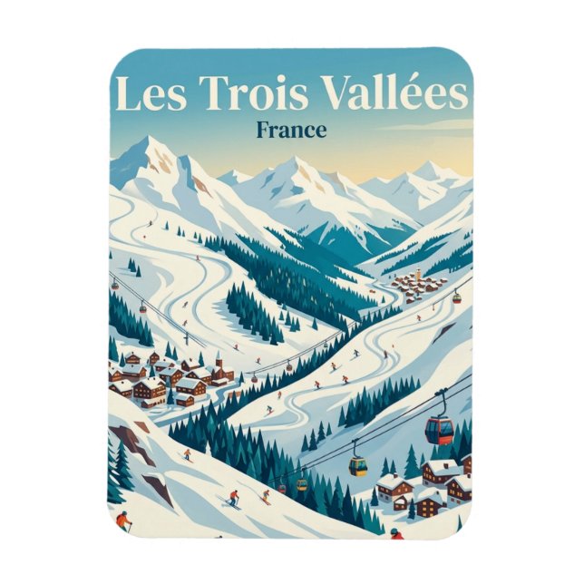 Ímã Les Trois Vallées França (Vertical)
