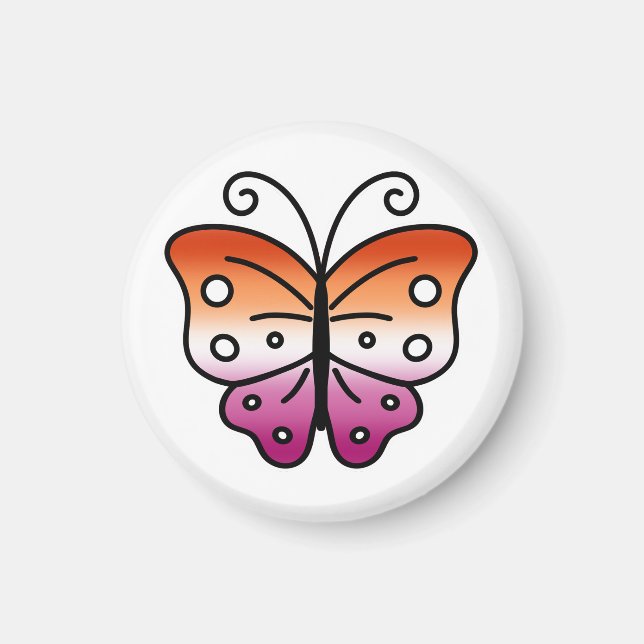 Imã Lesbian Pride Butterfly Magnet (Frente)
