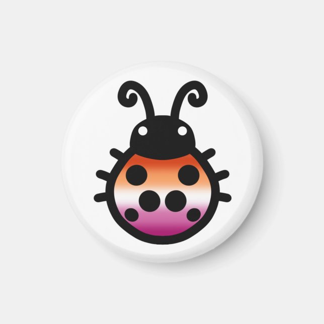 Imã Lesbian Pride Ladybug Magnet (Frente)