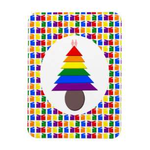 Ímã Lésbicas Árvore de Natal Rainbow e Presentes