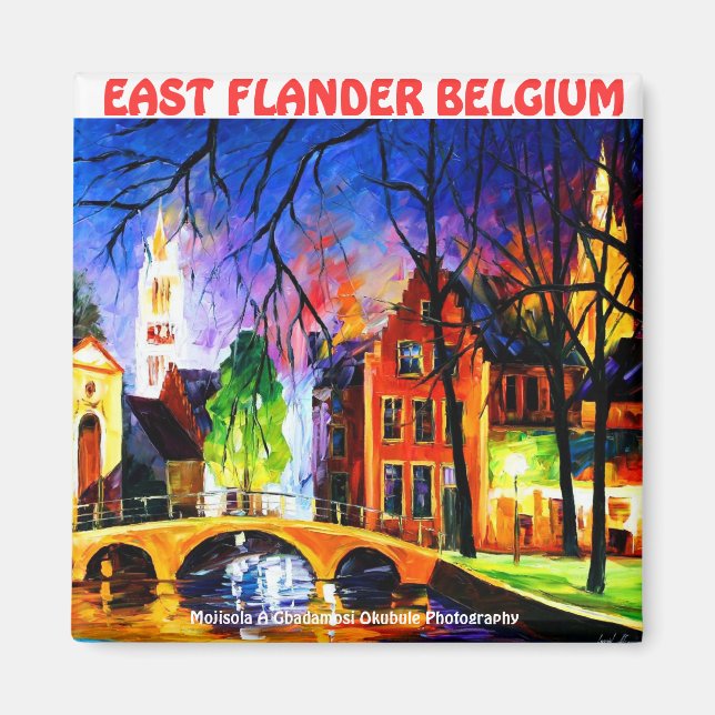 Imã LESTE FLANDER BELGIUM Magnet POR Moji Okubule (Frente)