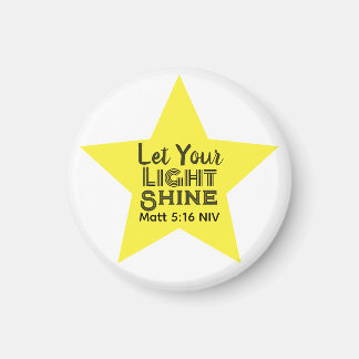 Imã Let Your Light Shine Bible Verse Yellow Star