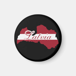 Imã Letónia Flag , Mapa da LETÓNIA - Presente na Letón