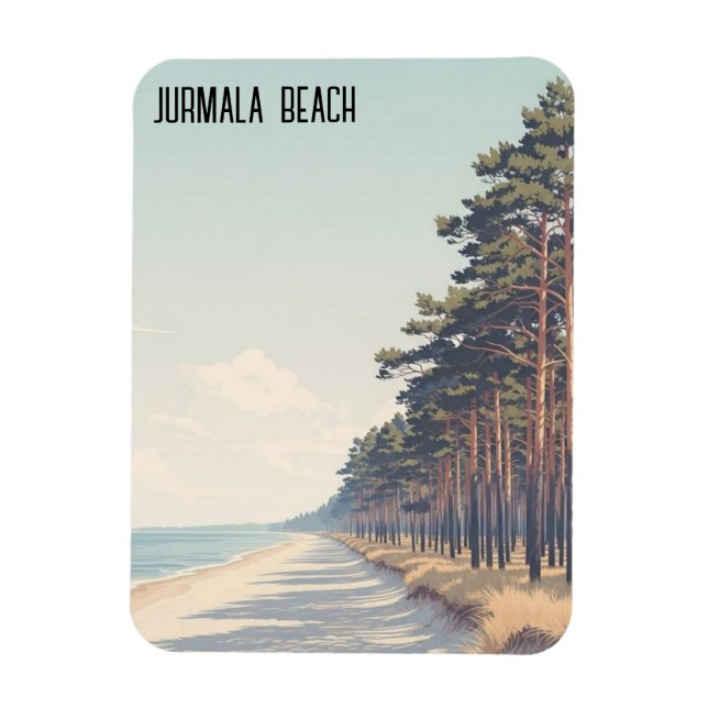 Ímã Letônia Jūrmala Praia Viagem (Vertical)