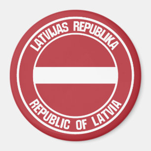 Imã Letônia Round Emblem