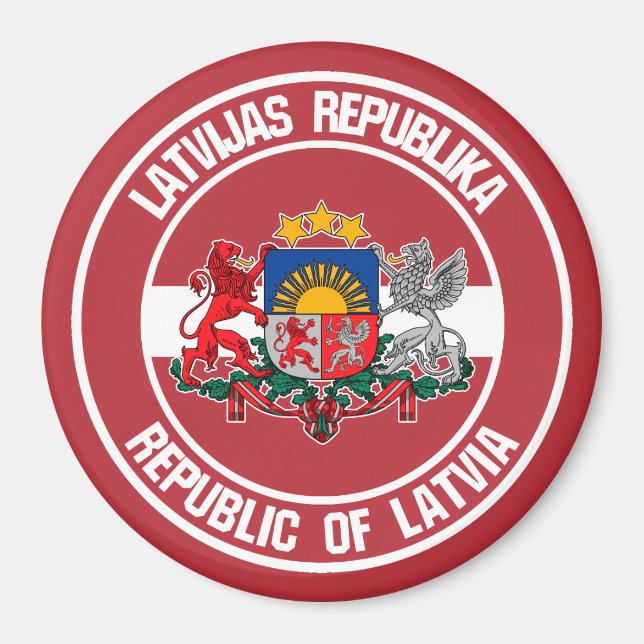 Imã Letônia Round Emblem (Frente)