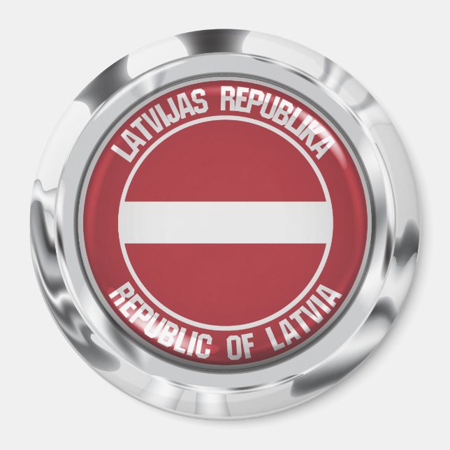 Imã Letônia Round Emblem (Frente)