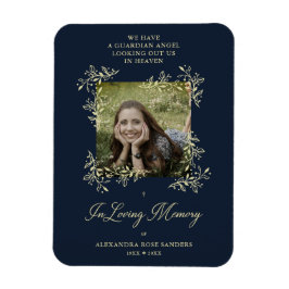 Ímã Letra à Mão Chic Com Floreios Azul Marinho Casamen