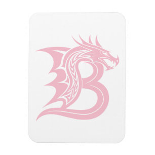 Ímã Letra B Estilizada com Dragão, Alfabeto de Dragão,