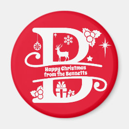 Imã Letra B Monograma Nome da Família Inicial Saudação