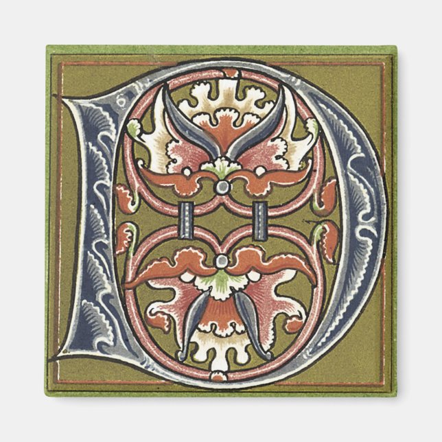 Imã Letra 'D' a cores - ímã (Frente)