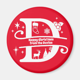 Imã Letra D Monograma Nome da Família Inicial Saudação