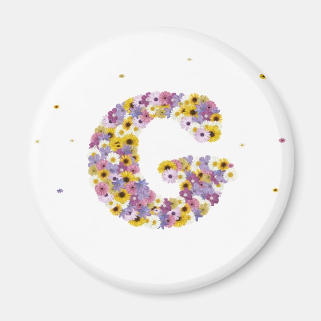 Imã Letra de Flor g (Frente)