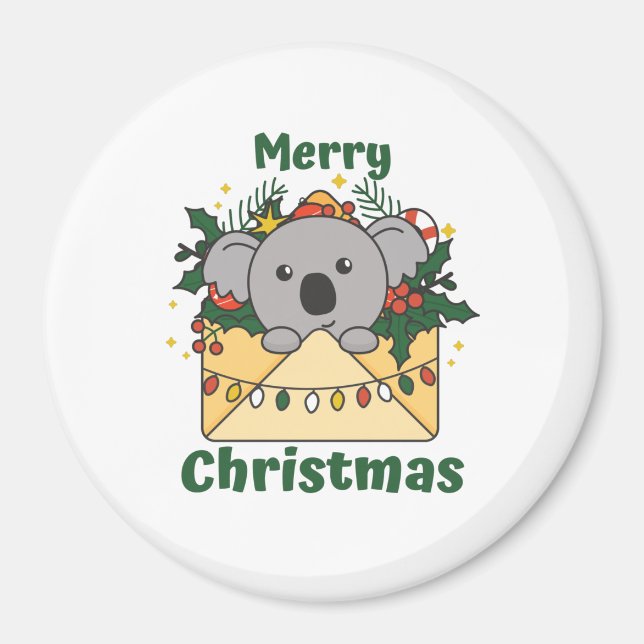 Imã Letra de Natal Koala Animais de inverno Koalas (Frente)