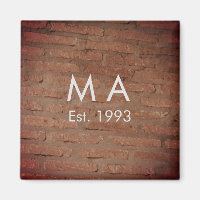 Letra de nome de adição de pedra de tijolo rústico