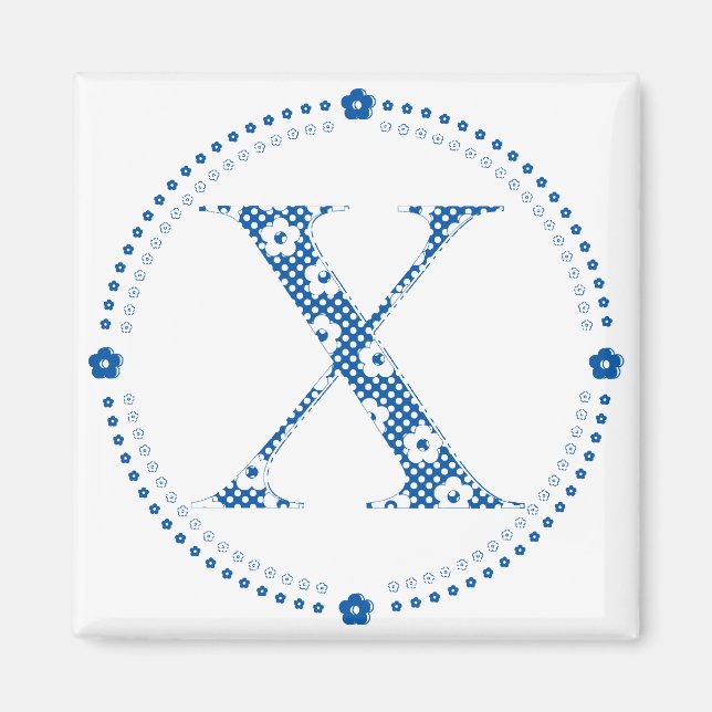 Imã Letra de padrão da ventoinha X(azul) (Frente)