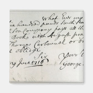 Imã Letra escrita por Handel, em junho de 1716