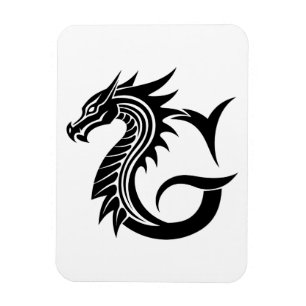 Ímã Letra G Estilizada com Dragão, Alfabeto de Dragão,