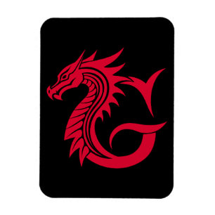 Ímã Letra G Estilizada com Dragão, Alfabeto do Dragão,