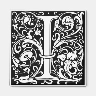 Imã Letra I Monograma Medieval Arte Nova