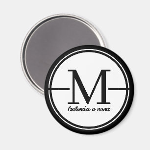 Imã Letra Inicial Monograma Minimalista Moderno M Redo